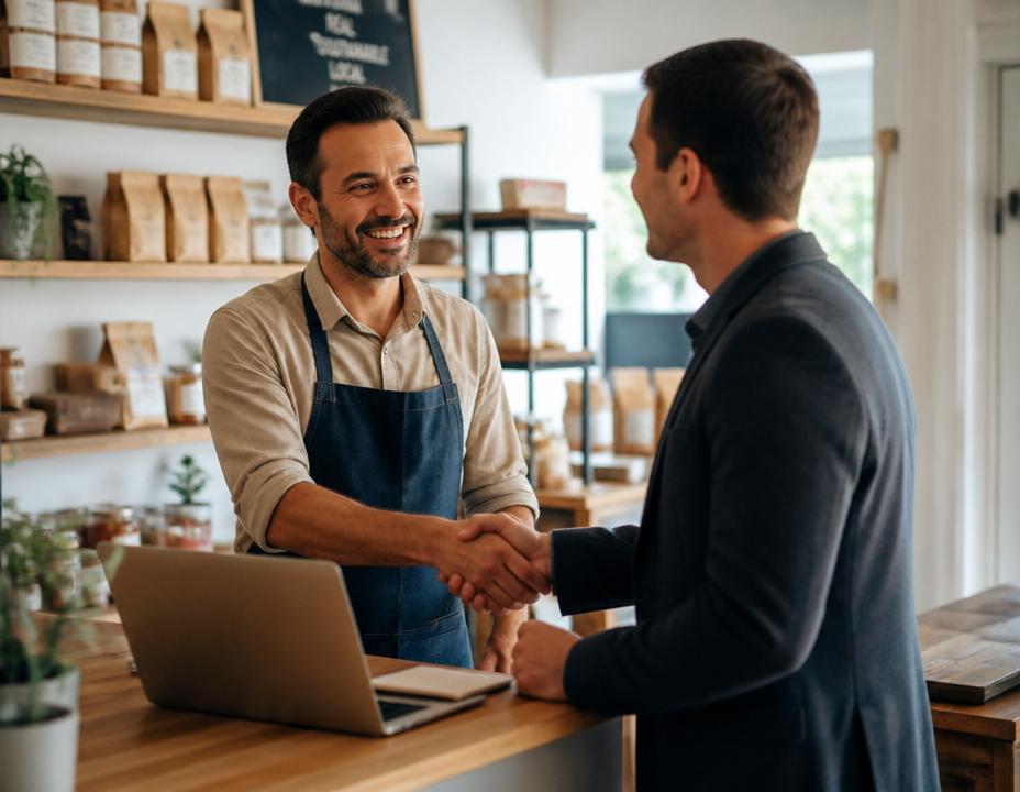 7dB IT consultant partnering with a local small-business owner